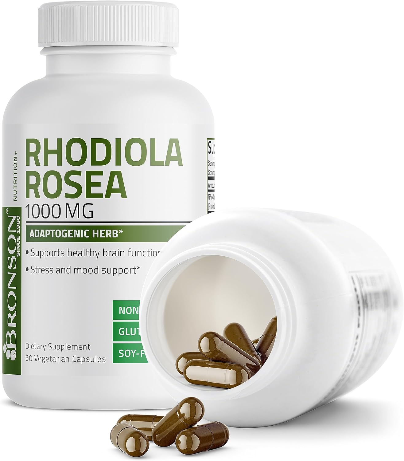 Bronson Rhodiola Rosea 1000 mg - Adaptogenic Herb - Brain, Stress & Mo