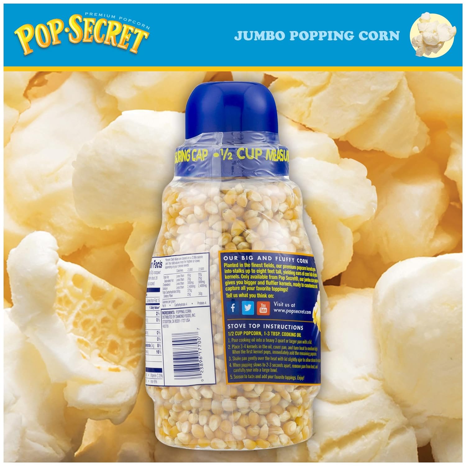 Pop Secret Popcorn, Jumbo Popping Corn Kernels, 30 Ounce Jar