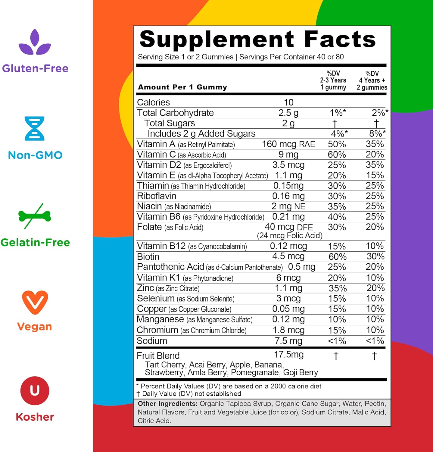 Goli Kids Multi Vitamin Gummy - 160 Count - All 13 Essential Vitamins 