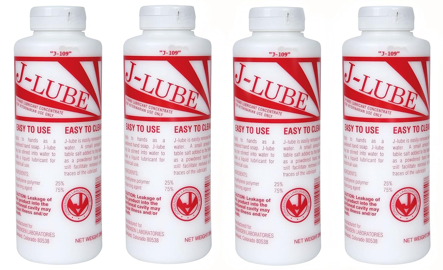 Jorvet J0109 J-Lube Obstetrics Lubric Powder for Pets, 10-Ounce - Pack of 4