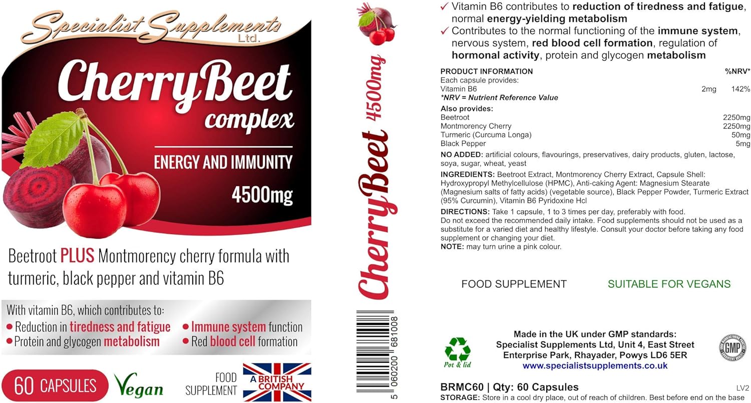 Specialist Supplements CherryBeet Complex 60 Capsules

