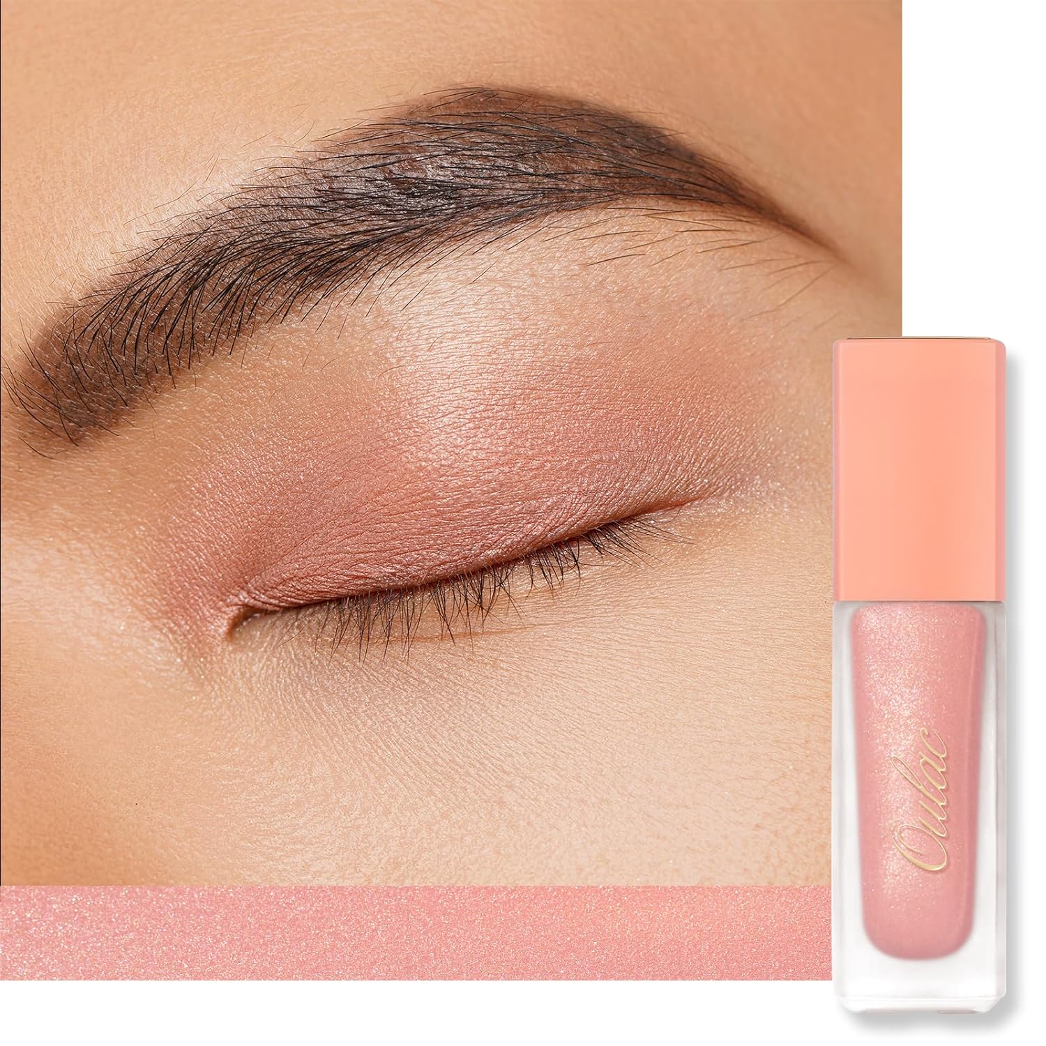 Oulac Matte Pink Eyeshadow Shimmer Finish Liquid Eyeshadow Eyeshadow Base&Liquid Rouge Duo| Buildable Smooth Eye Makeup, Wrinkle Resistant, Vegan, Cruelty-Free SA04