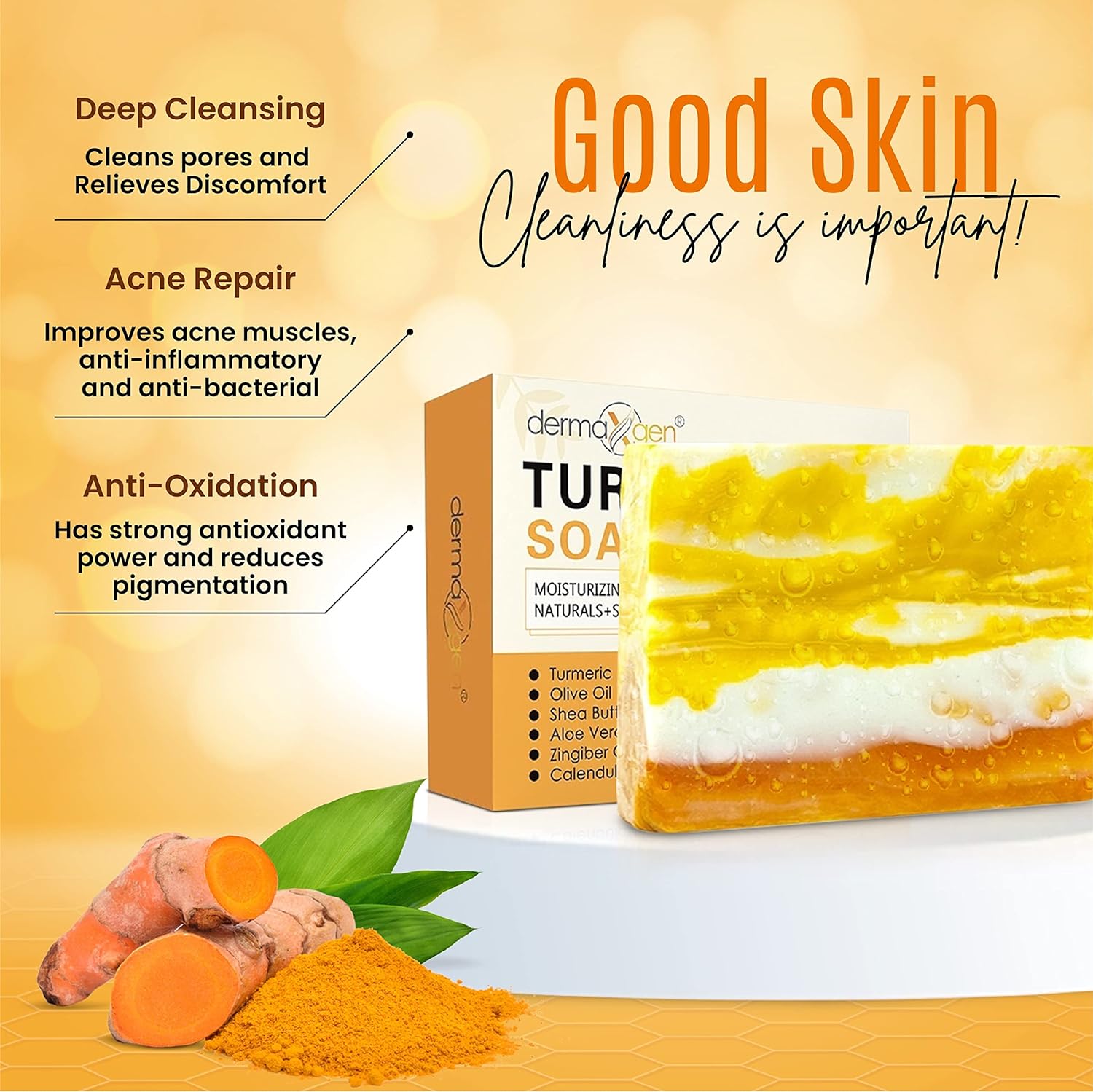 Esupli.com  DERMAXGEN Turmeric Soap Bar - Organic Ingredient