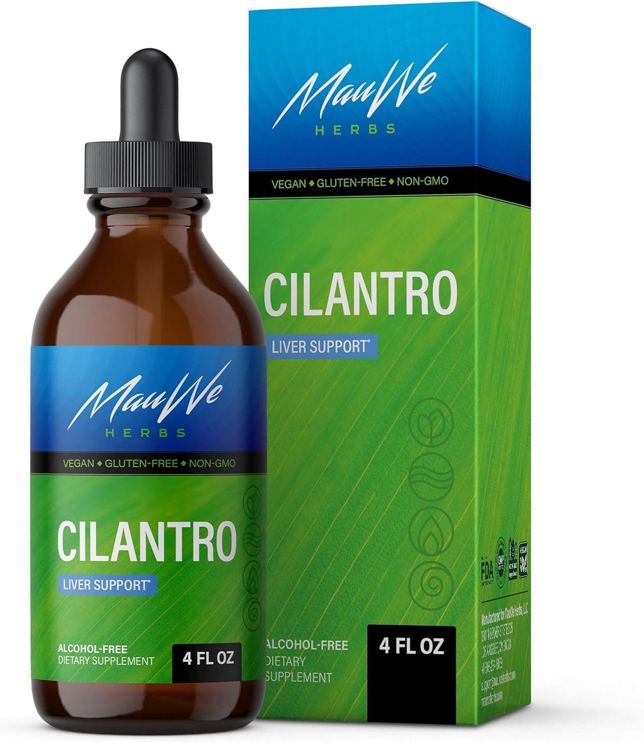 MAUWE HERBS Cilantro Supplement - Organic Cilantro Leaf Liquid Extract
