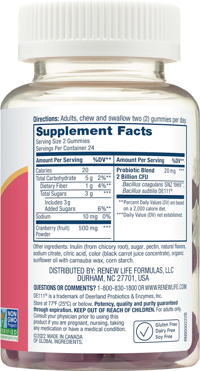 Renew Life Women's Wellness Probiotic Gummies, Probiotic Supplement fo
