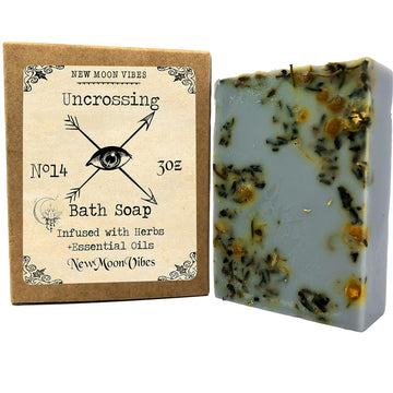 Uncrossing Essential Oils Herbal Ritual Bath Soap Bar Infused with Essential Oils Botanicals Herbs Scented Remove Hexes Evil Eye Blockages Curses Negative Bonds Energies Protection