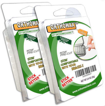 Genuine Orthowax™ - Precut Orthodontic Dental Waxes (Pk of 18) - Stick Better - Orthodontic Wax by Orthomechanics - Recommended by Doctors (18)