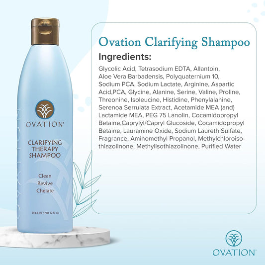 Ovation Clarifying Shampoo - For Healthier and Better Looking Hair. Safe for Color Treated Hair. Dermatologist Reviewed. Cruelty Free and No Parabens. Made in the USA