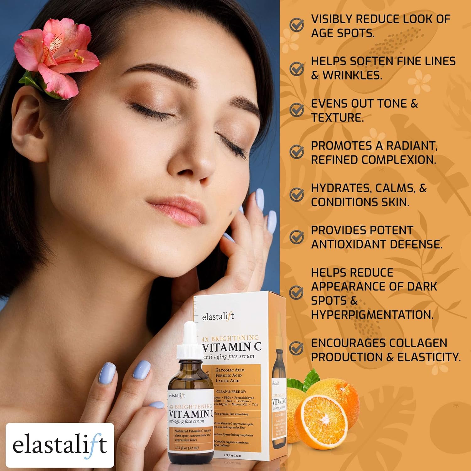 Esupli.com Elastalift Vitamin C Facial Serum For Age Spots, Wrinkles, &