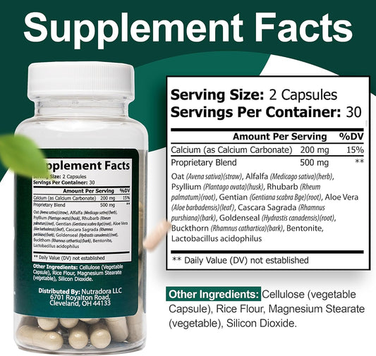 Nutradora Colon Cleanser & Detox Supplement - Full Body Colon Cleanse Detox For Women & Men Supports Detoxification, Dig