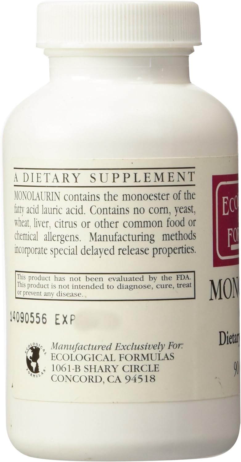 Ecological Formulas Monolaurin 600mg 90 Capsules