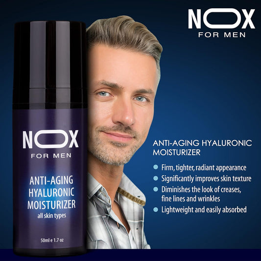 NOX FOR MEN Anti Aging Hyaluronic Moisturizer by NEOTEC-KORDAN GROUP: Age Fighting & Anti Wrinkle Face Cream - 1.7