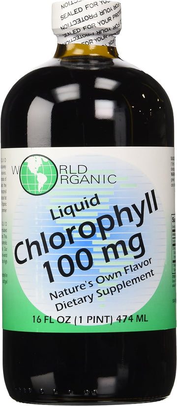 World Organics Chlorophyll Supplement Liquids, 100 mg, 16 Ounce, 16 Fl