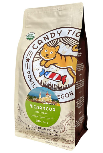 Whole Bean Coffee - Organic - Low Acid - Light Roast - Single Origin - 100% Arabica - Nicaraguan Coffee Beans - Direct Trade - Shade-grown - Gourmet Coffee