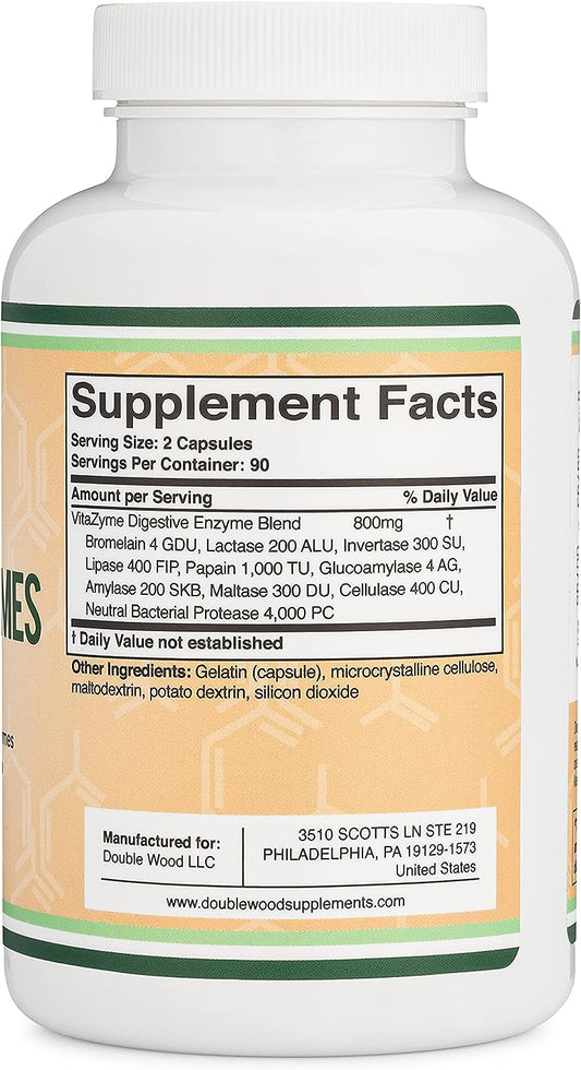 Digestive Enzymes - 800mg Blend of All 10 Most Essential Digestive and4.66 Ounces