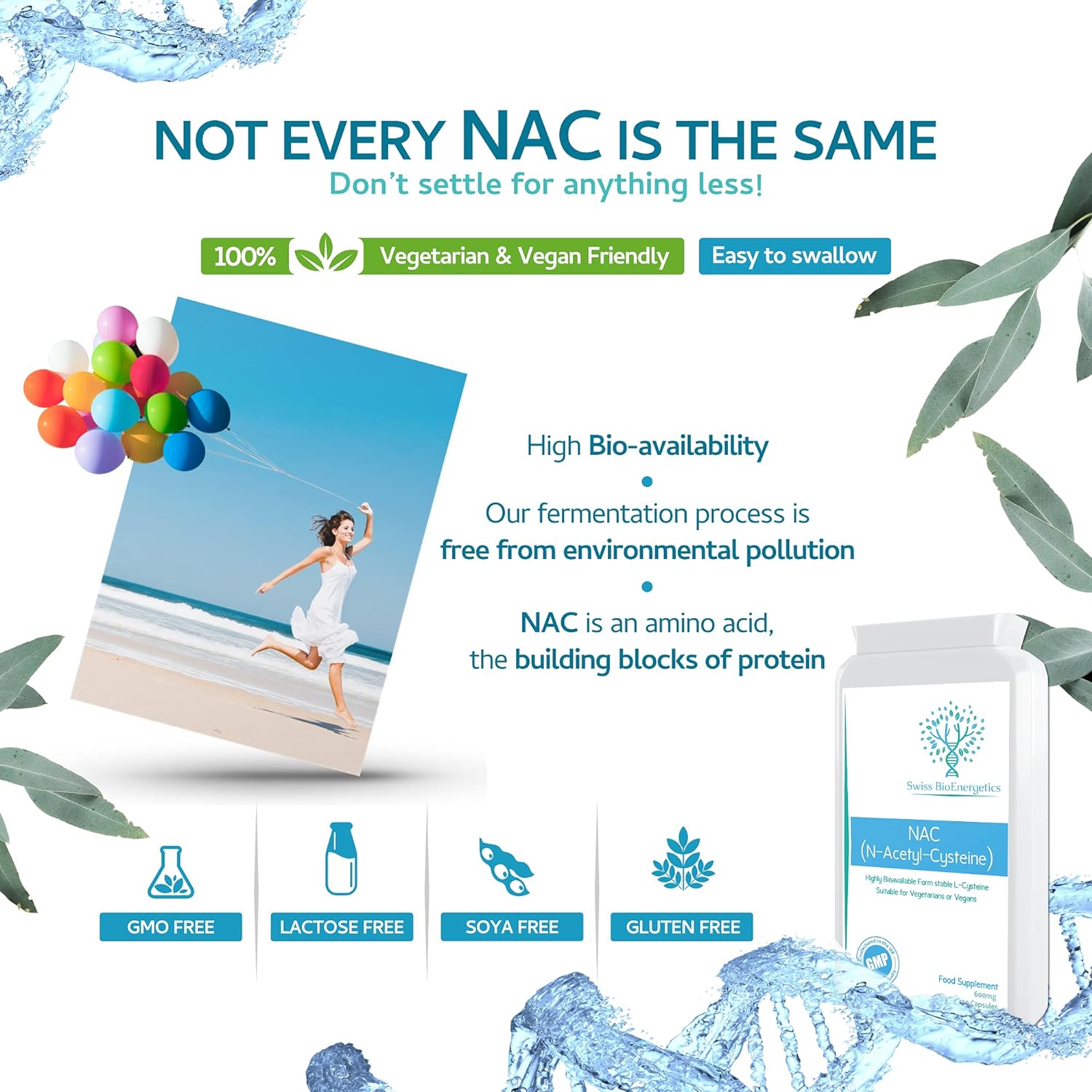 N-Acetyl Cysteine (NAC) 600 mg 120 Capsules - UK Manufactured and Suit