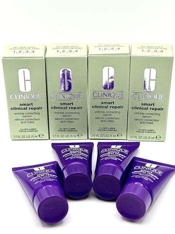 Set of 4-Clinique Smart Clinical Repair Wrinkle Correcting Serum Travel Size Tube 0.17 /5  Each