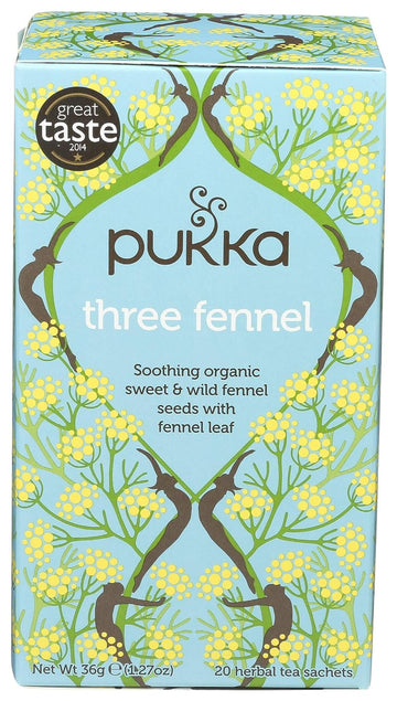 Pukka Organic Herbal Tea Three Fennel 20 Tea Bags