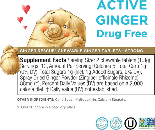 Ginger Rescue Chewable Tablets by The Ginger People ? Drug Free Digest5.5 Ounces