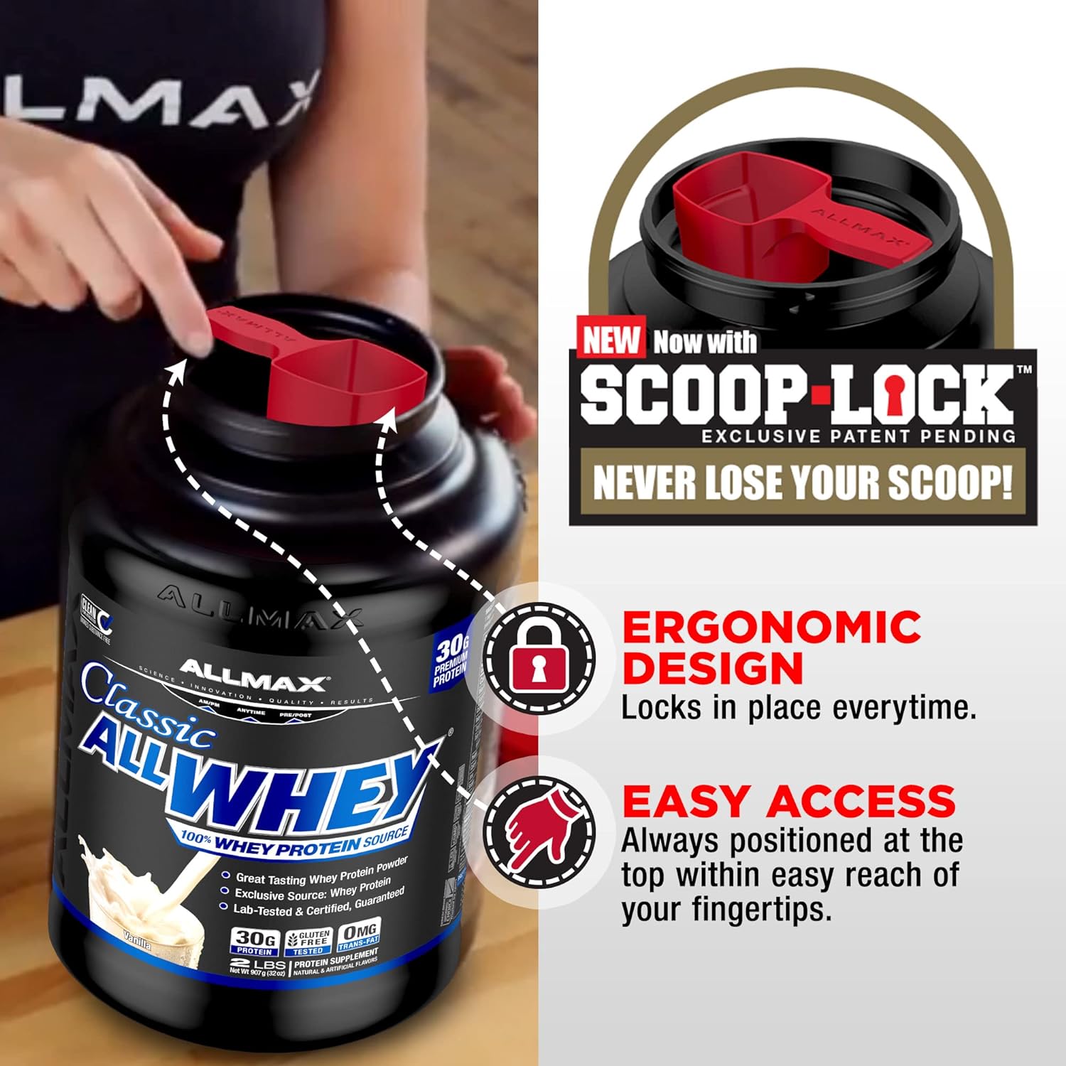 ALLMAX Classic ALLWHEY, Peanut Butter - 5 lb - 30 Grams of Protein Per