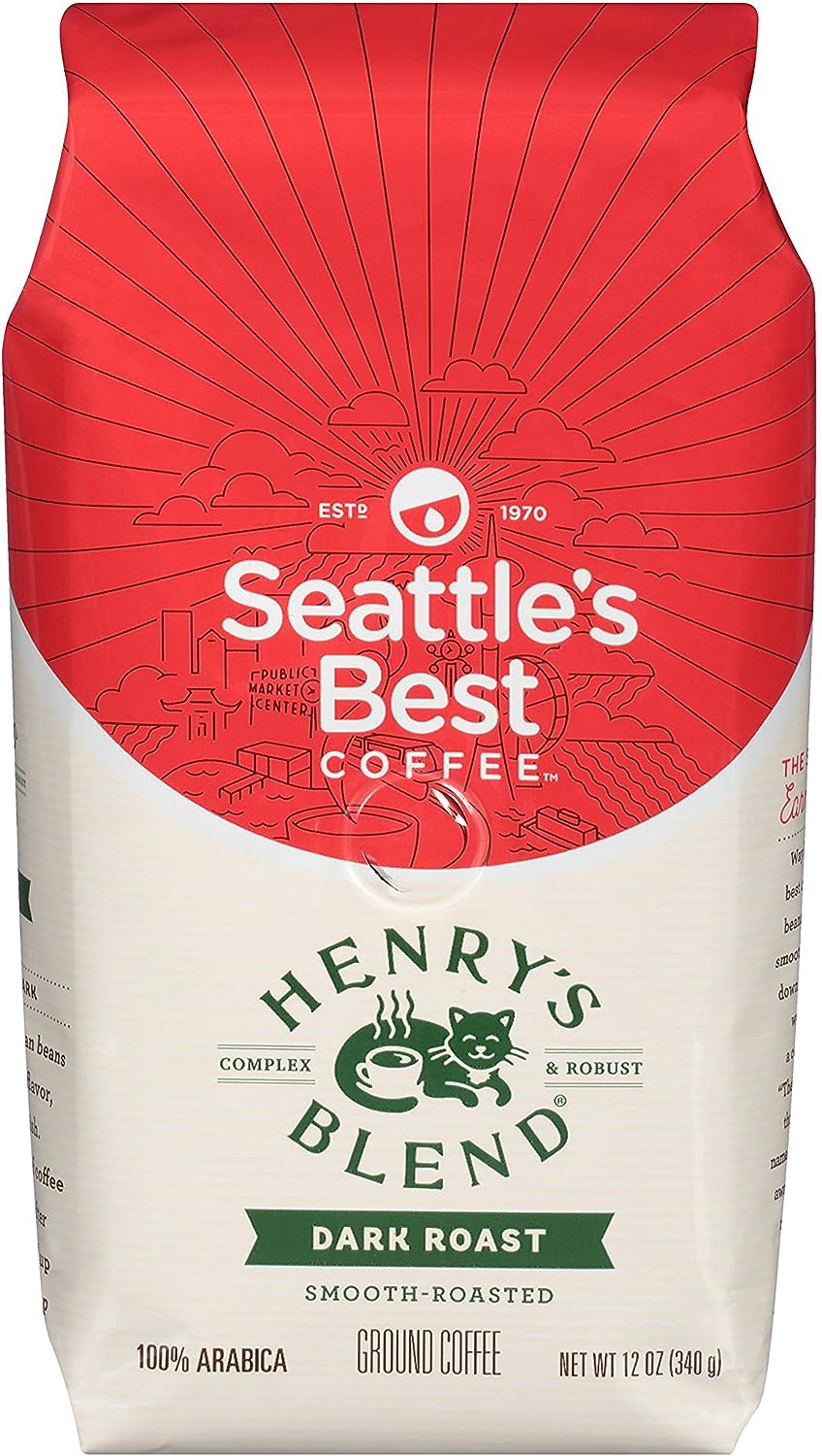 Seattle's Best Coffee Henry's Blend Dark Roast Ground,  (Pack of 2)