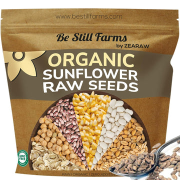 Organic Raw Sunflower Seeds Shelled Be Still Farms - Unsalted Sun Flower Kernels Bulk Not Roasted Nut Free - Ideal for Salad, Butter, Healthy Snacks - USDA Certified | Vegan | Non-GMO