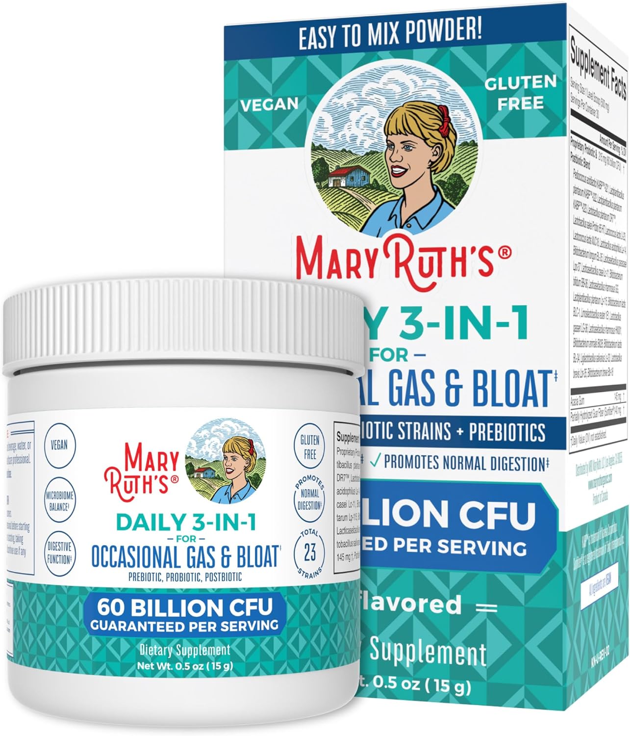 Maryruth'S 3-In-1 Gas & Bloat Probiotics | Probiotics For Digestive He2.16 Ounces