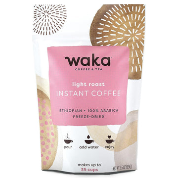 Waka — Light Roast Instant Coffee — Ethiopian 100% Arabica Freeze Dried Beans — Bulk Bag for Iced Coffee or Hot Coffee