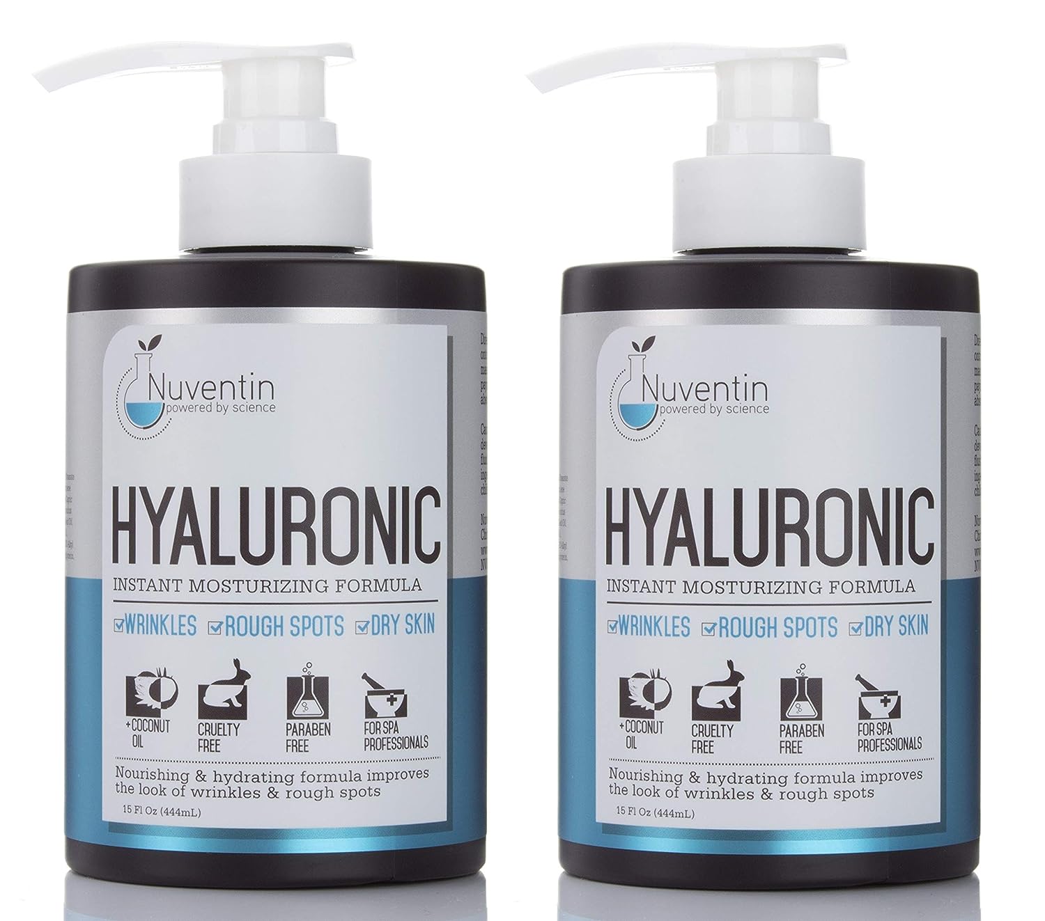 Nuventin Hyaluronic Acid Face & Body Cream Moisturizer W/Coconut Oil & Shea Butter, Anti-Aging Skin Care Body & Face Lotion For Wrinkles, Sagging Skin, & Dry Skin, 15   (Pack Of 2)