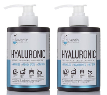 Nuventin Hyaluronic Acid Face & Body Cream Moisturizer W/Coconut Oil & Shea Butter, Anti-Aging Skin Care Body & Face Lotion For Wrinkles, Sagging Skin, & Dry Skin, 15   (Pack Of 2)