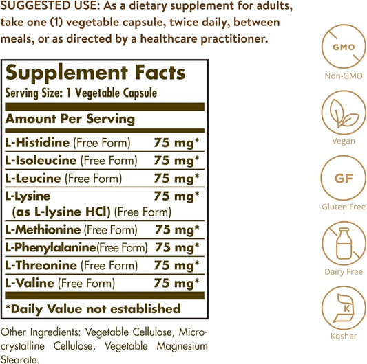 Solgar Essential Amino Complex, 90 Vegetable Capsules - Free (Pack of 2)