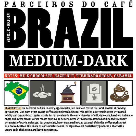VANUAT Volcanic Organic Supreme Finest Artisan Coffee Whole Bean (Brazil - Parceiros do Café | MEDIUM-DARK ROAST)