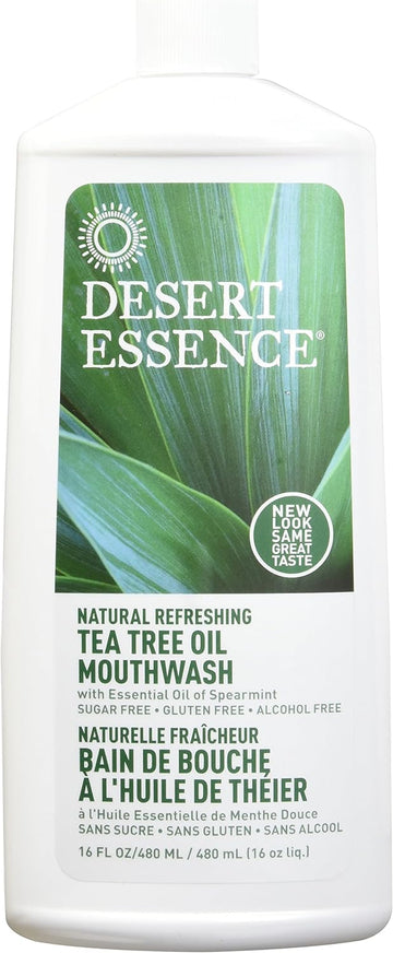 DESERT ESSENCE MOUTHWASH,Tea Tree,Refill, 16 FZ(Pack of 3)