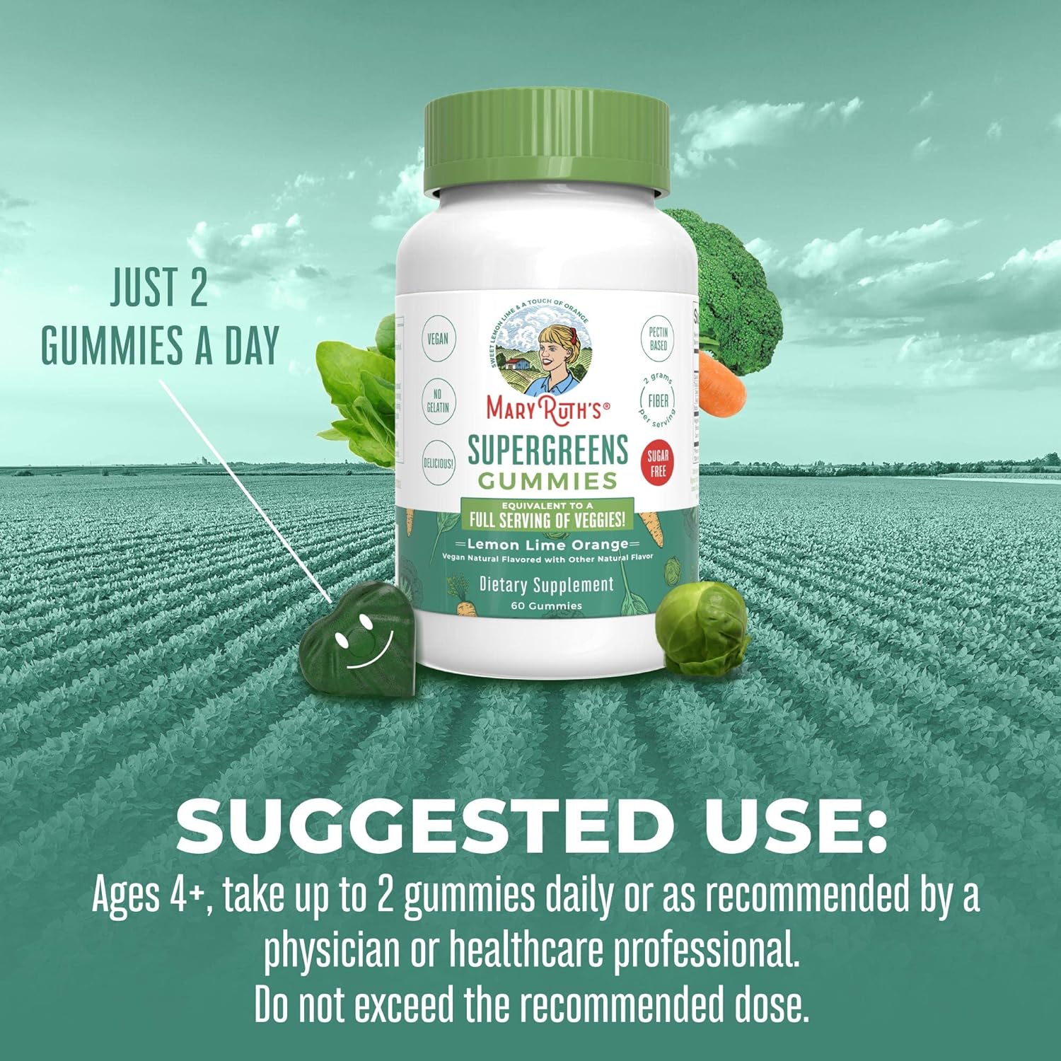 MaryRuth's Super Greens Gummy | Sugar Free | with a Full Serving of Ve