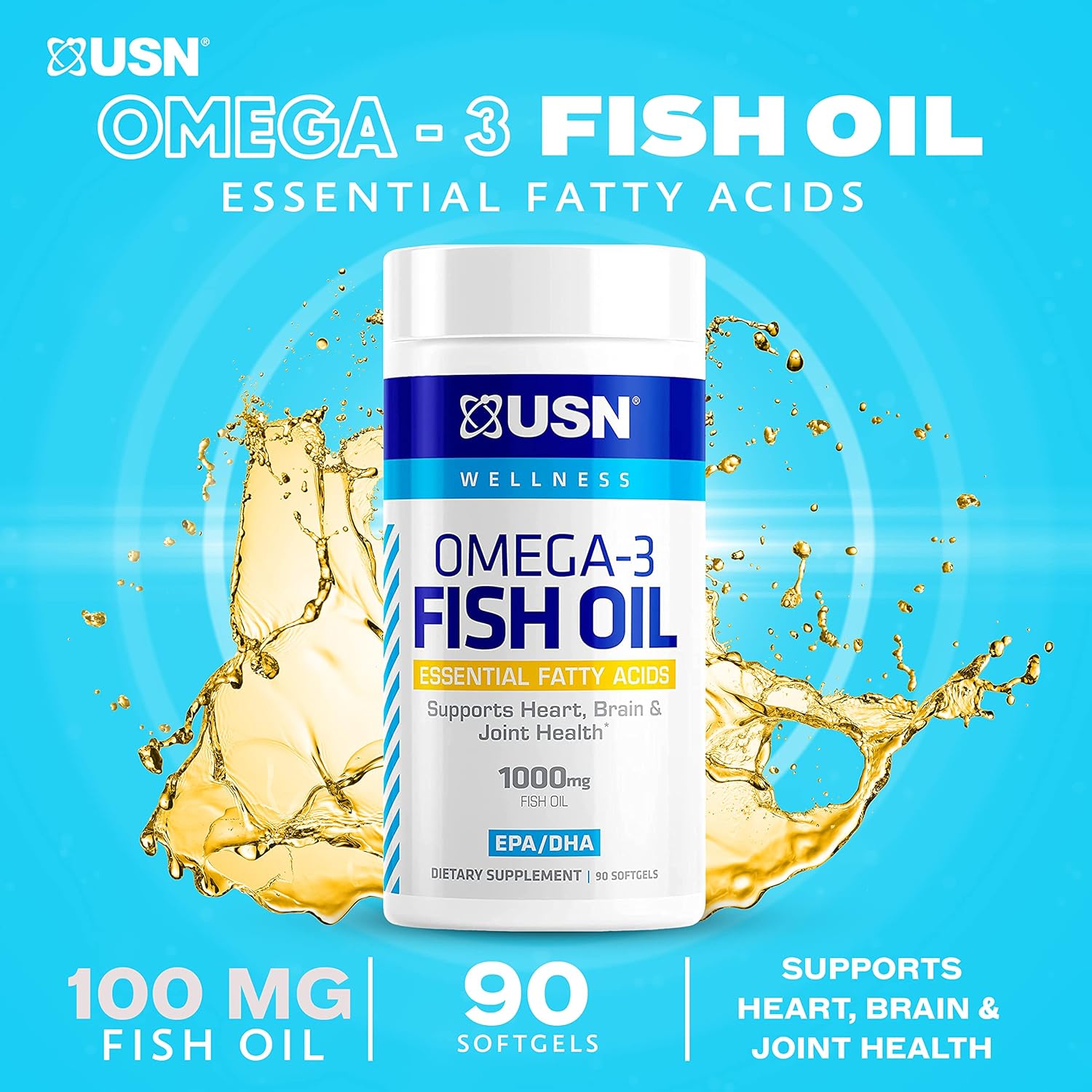  USN Supplements Vibrance Series Omega-3 Fish Oil 1000mg (18