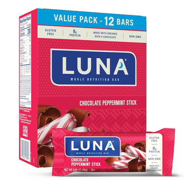 LUNA Bar - Chocolate Peppermint Stick - Gluten-Free - Non-GMO - 7-9g P1.46 Pounds