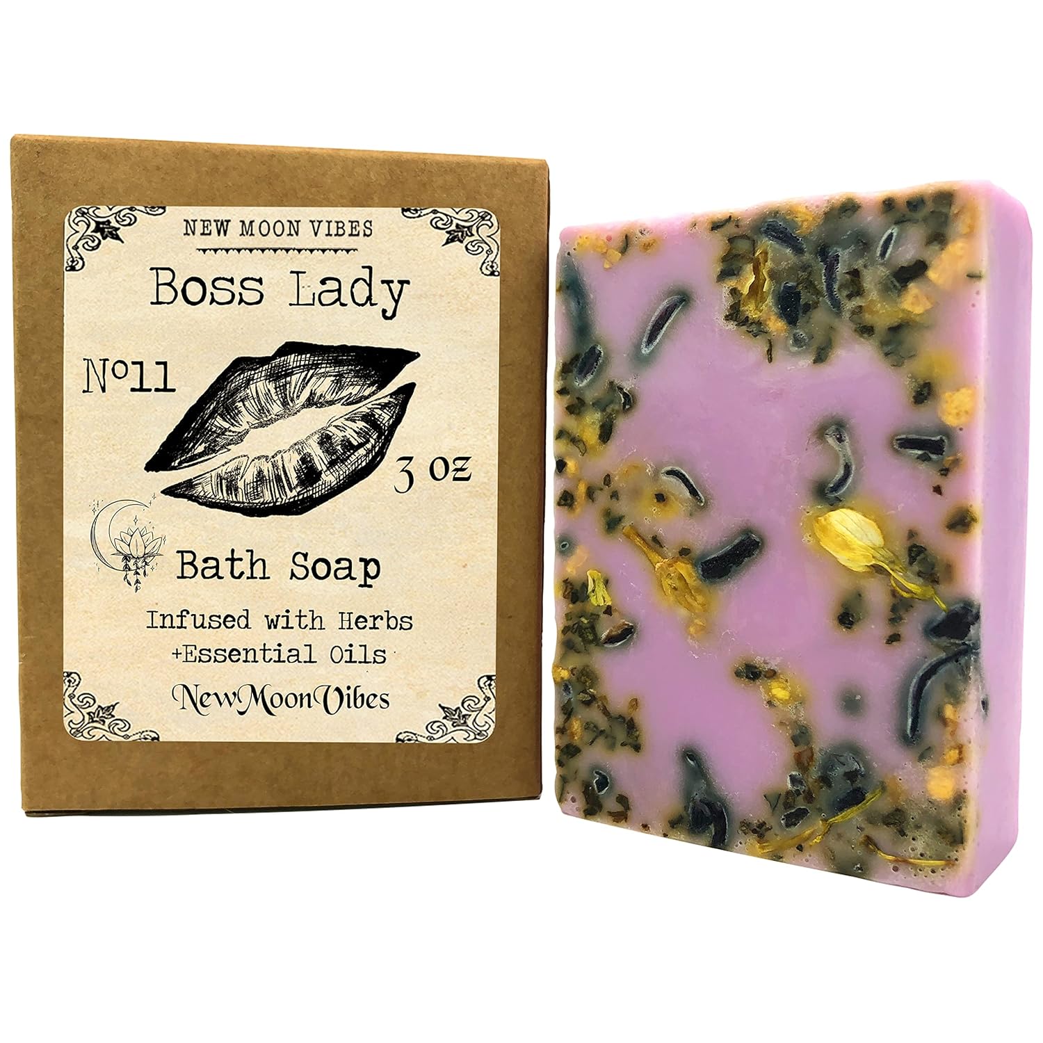 Boss Lady Essential Oil Herbal Ritual Bath Soap Bar Infused with Real Herbs Botanicals Scented Beauty Love Power Control Women Success Confidence Attain Dreams Goals Self Love Acceptance Draw New Luck