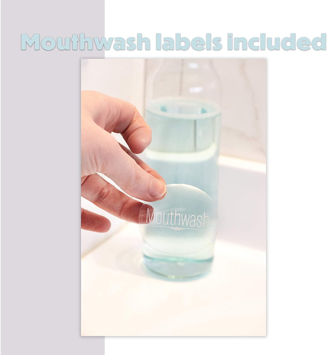 2 Mouthwash Bottles Glass Dispenser Containers with Mouth Wa