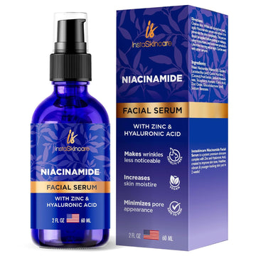 Niacinamide Serum for Face with Zinc - DOUBLE SIZED (2) - Vitamin B3 Facial Serum Brightening Serum for Acne Pore Minimizer and Dark Spot Remover