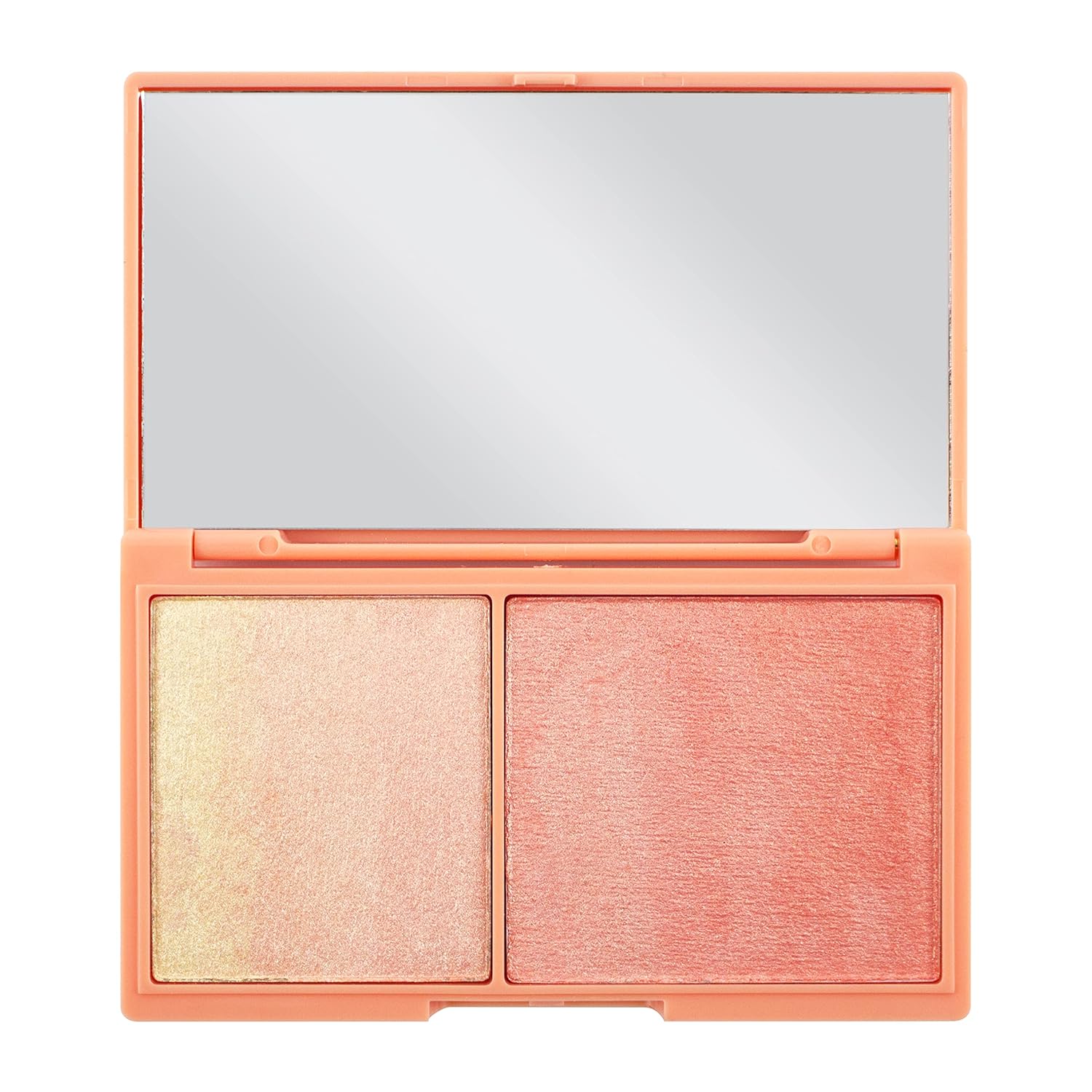 I Heart Revolution Peach and Glow Highlighter Duo, Peach & Chocolate Duo Shimmer, Highlighter & Blush, Mini Compact Palette, Vegan & Cruelty-Free, 0.38