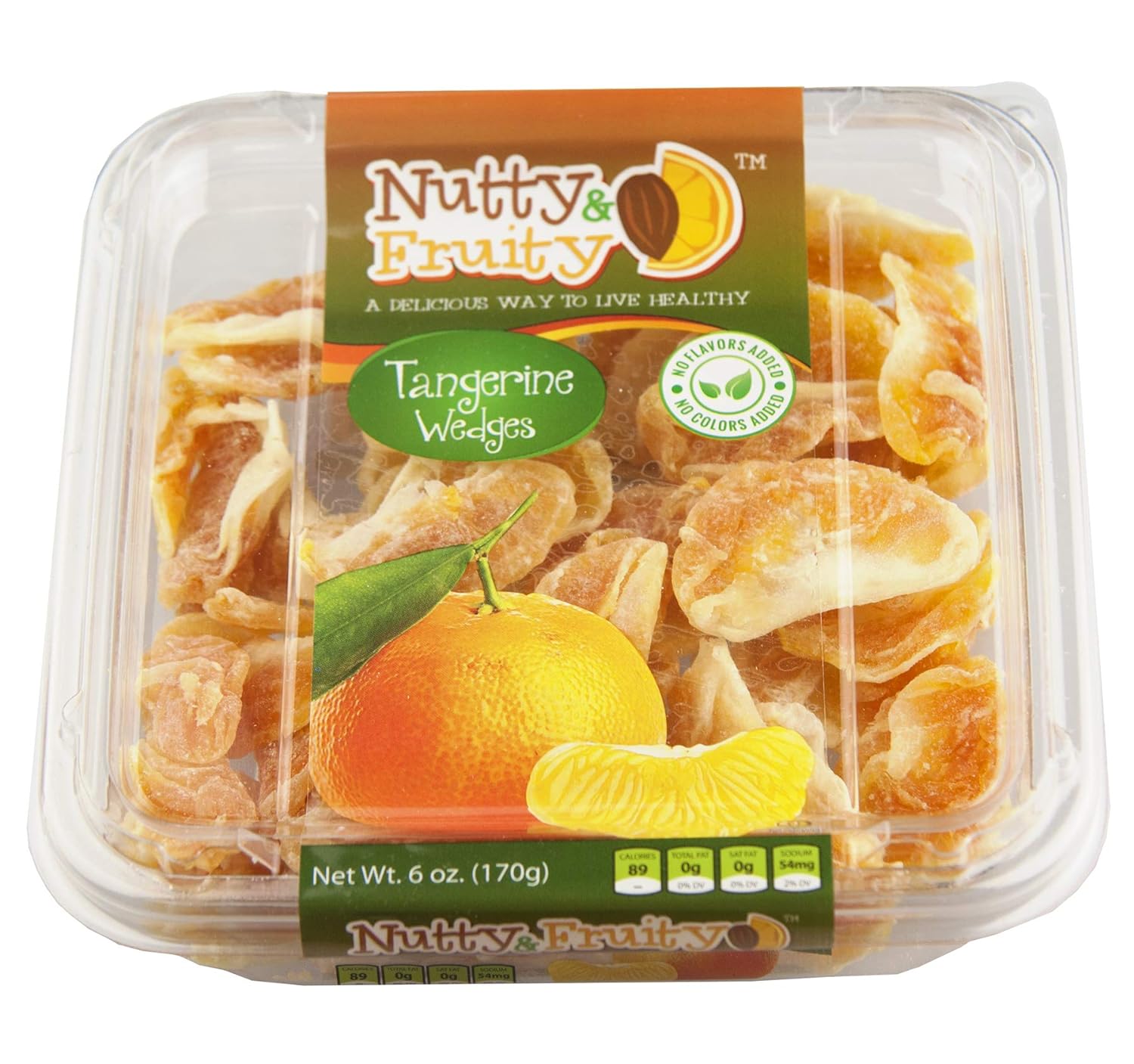 Nutty & Fruity Dried Fruit: Your Choice of Peaches, Strawberries, Cantaloupe or Tangerines- Two Packages (Tangerines 7oz