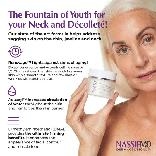 NassifMD Deco-Lift Neck Firming Cream and Tightening Complex Serum, Neck Tightening Cream for Neck Firming, Neck Wrinkle Cream for Saggy Neck, Neck Firming Cream Tightening Sagging Skin