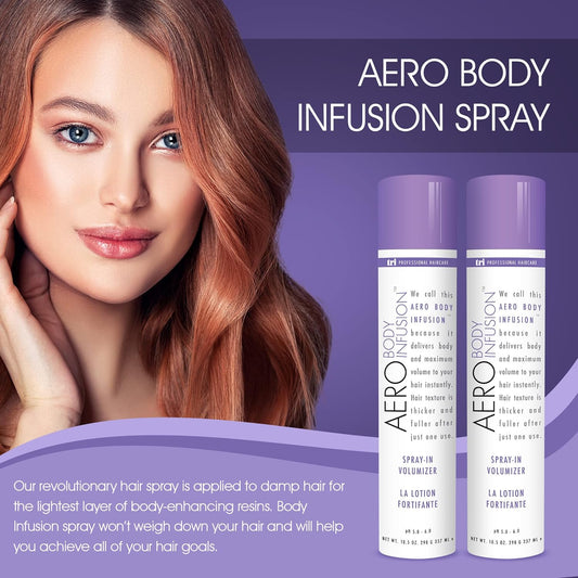 TRIDESIGN Tri Aero Body Infusion - Spray-In Volumizer for Fine Hair - Adds Volume and Texture - Dry Hair Spray with Wow Raise the Root Lift Spray, Dream Big Volumizing Spray 10.5  - 2 Pack