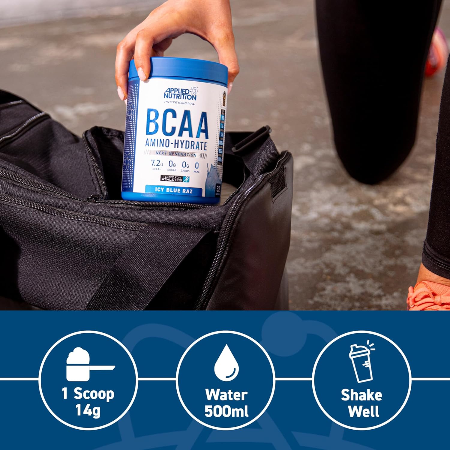Applied Nutrition Bundle: BCAA Powder 450g + Lifestyle Water Bottle 10