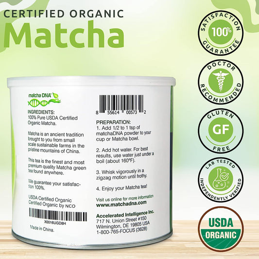 MATCHA DNA Certified Organic Matcha Green Tea Powder ( TIN CAN)