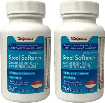 Walgreens Stool Softener Softgels, Docusate Sodium 100 mg, 2