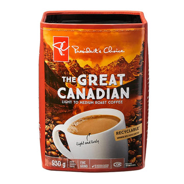 PC The Great Canadian Light to Medium Roast Coffee (Imported from Canada)