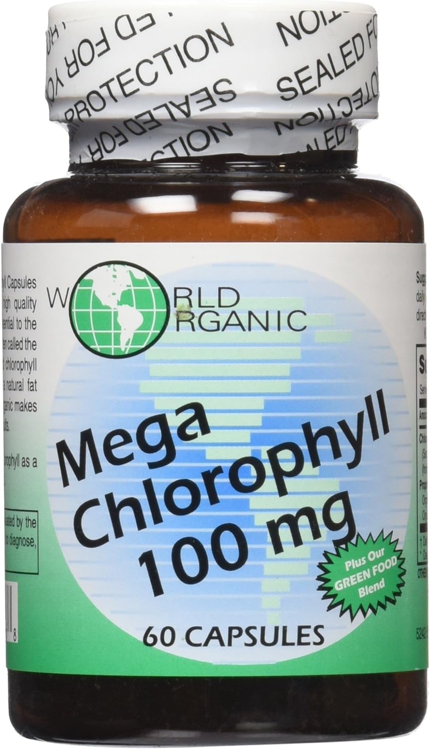 World Organic Mega Chlorophyll, 100 mg, Capsules, 60 capsule