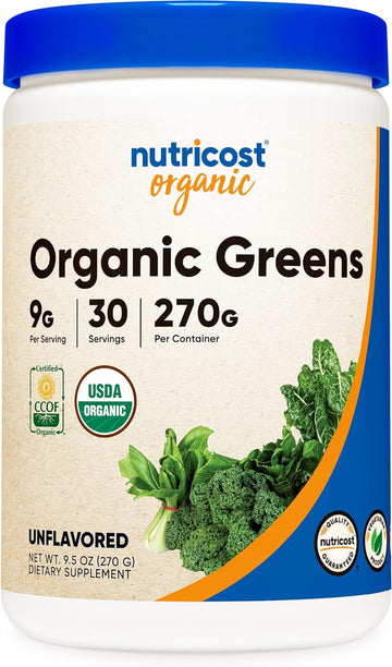 Nutricost Organic Greens Powder, 30 Servings - Superfood Powder, Certi