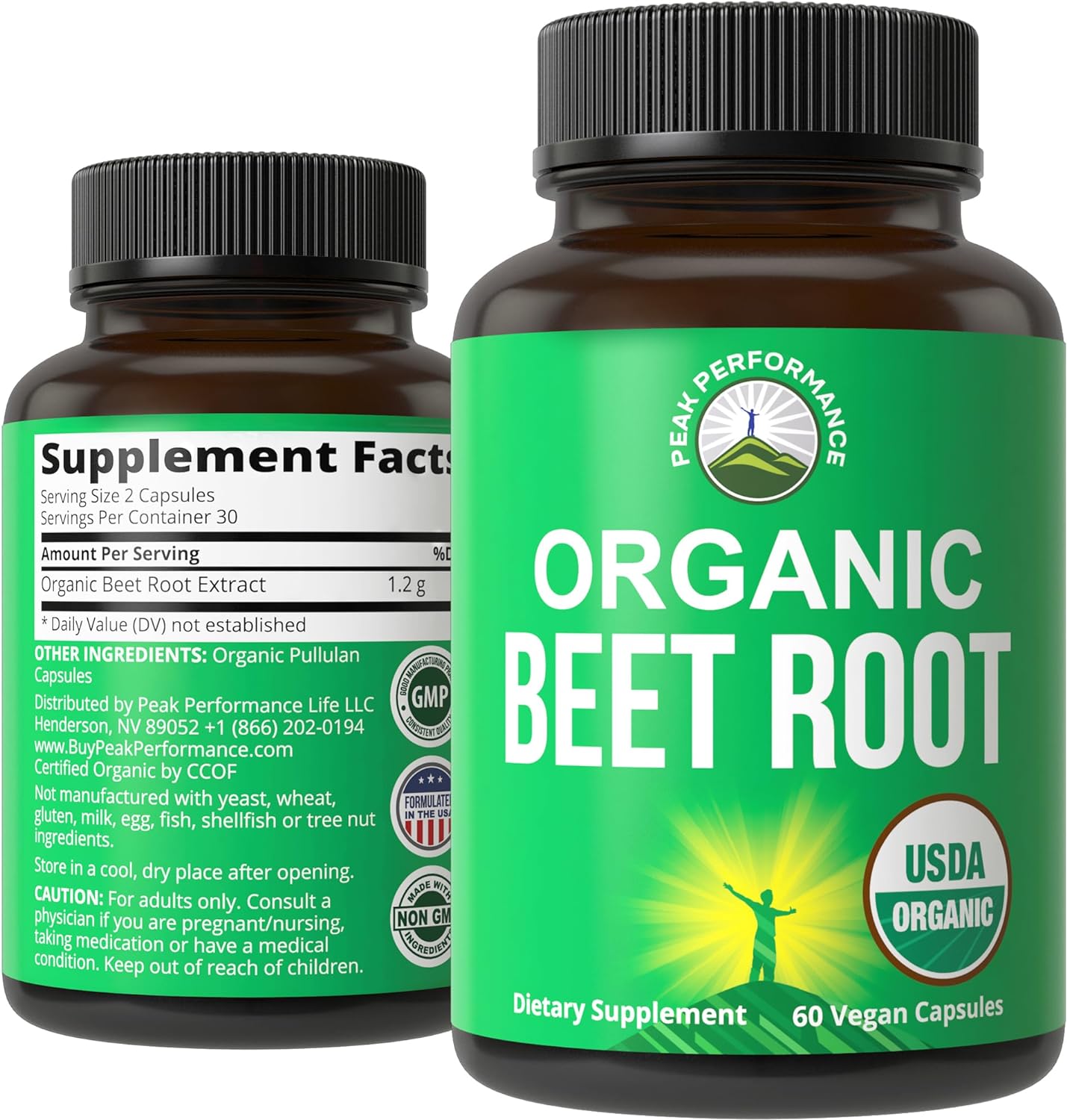 USDA Organic Beet Root Vegan Capsules. Beets Juice Powder Super Food Pills 1200 mg. Nitric Oxide Energy Boosting Beetroo